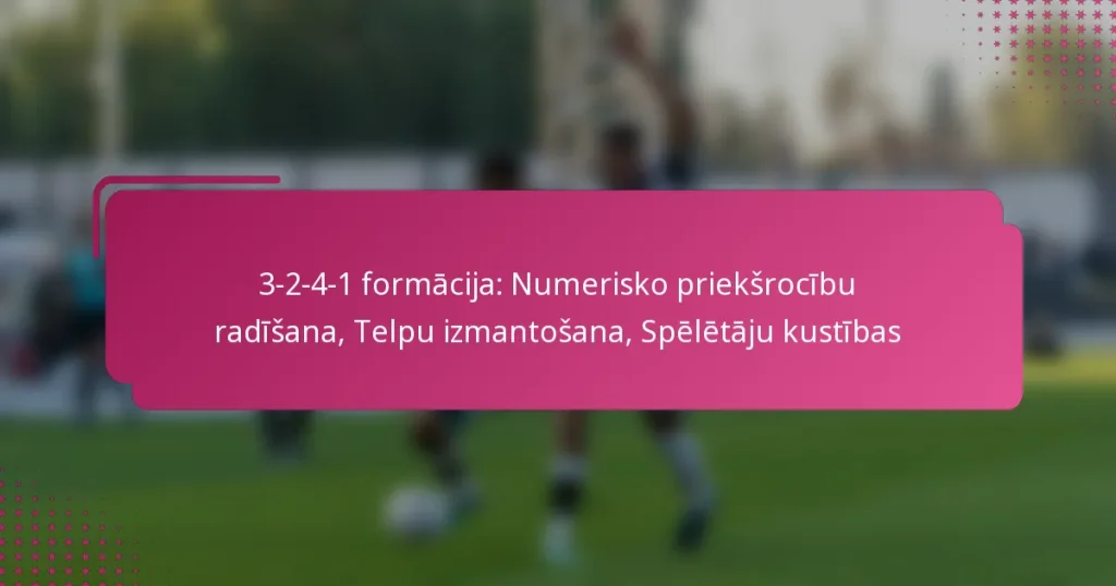 3-2-4-1 formācija: Numerisko priekšrocību radīšana, Telpu izmantošana, Spēlētāju kustības