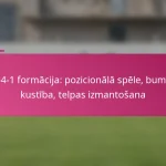 3-2-4-1 formācija: pozicionālā spēle, bumbas kustība, telpas izmantošana
