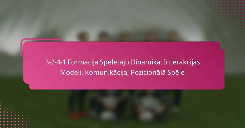 3-2-4-1 Formācija Spēlētāju Dinamika: Interakcijas Modeļi, Komunikācija, Pozicionālā Spēle