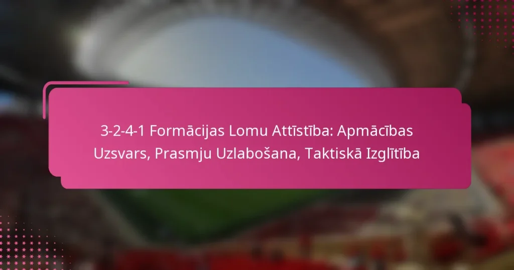 3-2-4-1 Formācijas Lomu Attīstība: Apmācības Uzsvars, Prasmju Uzlabošana, Taktiskā Izglītība