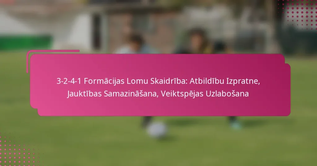 3-2-4-1 Formācijas Lomu Skaidrība: Atbildību Izpratne, Jauktības Samazināšana, Veiktspējas Uzlabošana