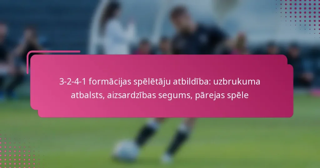 3-2-4-1 formācijas spēlētāju atbildība: uzbrukuma atbalsts, aizsardzības segums, pārejas spēle