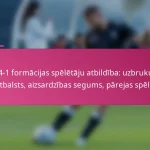 3-2-4-1 formācijas spēlētāju atbildība: uzbrukuma atbalsts, aizsardzības segums, pārejas spēle