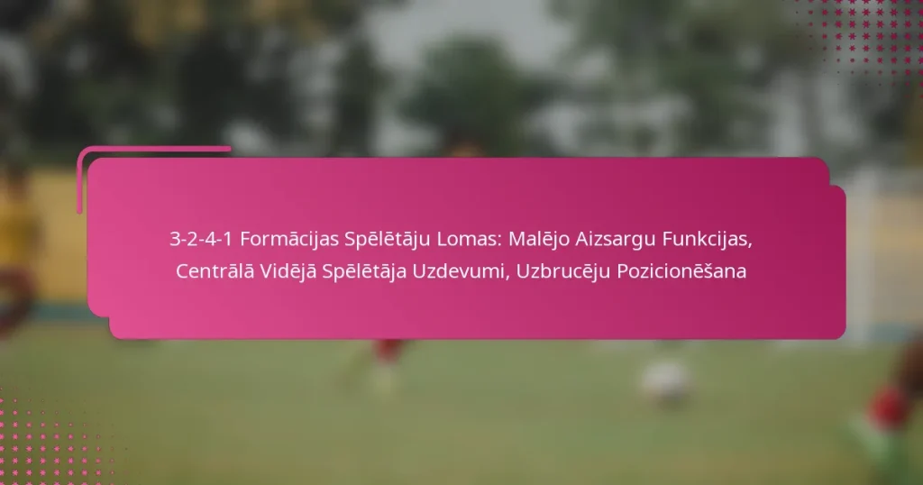 3-2-4-1 Formācijas Spēlētāju Lomas: Malējo Aizsargu Funkcijas, Centrālā Vidējā Spēlētāja Uzdevumi, Uzbrucēju Pozicionēšana