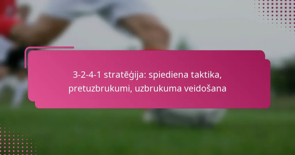 3-2-4-1 stratēģija: spiediena taktika, pretuzbrukumi, uzbrukuma veidošana