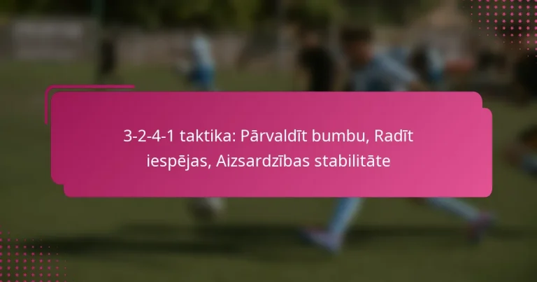 3-2-4-1 taktika: Pārvaldīt bumbu, Radīt iespējas, Aizsardzības stabilitāte