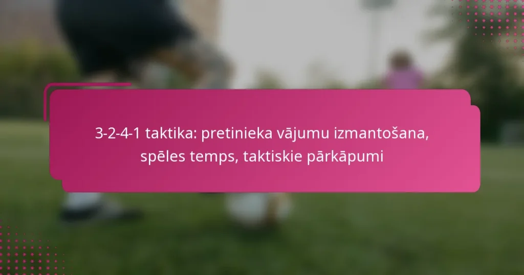 3-2-4-1 taktika: pretinieka vājumu izmantošana, spēles temps, taktiskie pārkāpumi