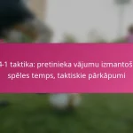 3-2-4-1 taktika: pretinieka vājumu izmantošana, spēles temps, taktiskie pārkāpumi