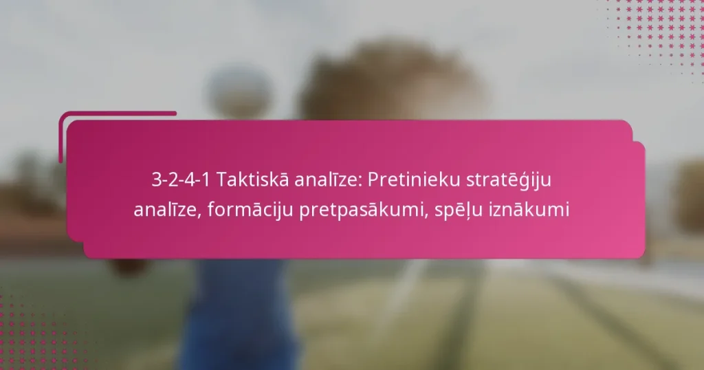 3-2-4-1 Taktiskā analīze: Pretinieku stratēģiju analīze, formāciju pretpasākumi, spēļu iznākumi