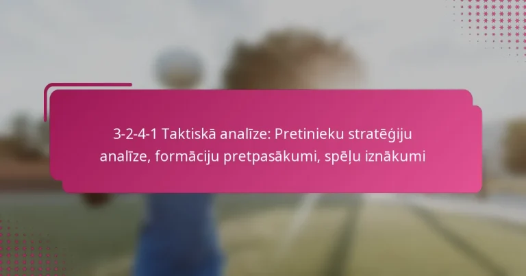 3-2-4-1 Taktiskā analīze: Pretinieku stratēģiju analīze, formāciju pretpasākumi, spēļu iznākumi