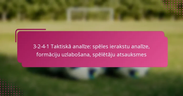 3-2-4-1 Taktiskā analīze: spēles ierakstu analīze, formāciju uzlabošana, spēlētāju atsauksmes