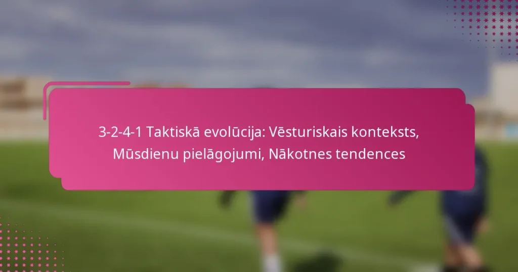 3-2-4-1 Taktiskā evolūcija: Vēsturiskais konteksts, Mūsdienu pielāgojumi, Nākotnes tendences