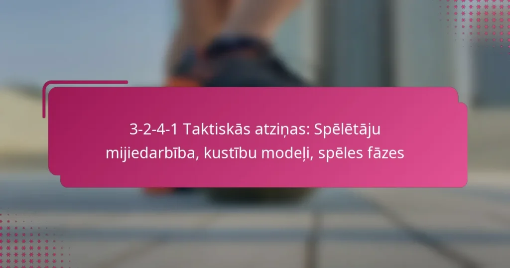 3-2-4-1 Taktiskās atziņas: Spēlētāju mijiedarbība, kustību modeļi, spēles fāzes