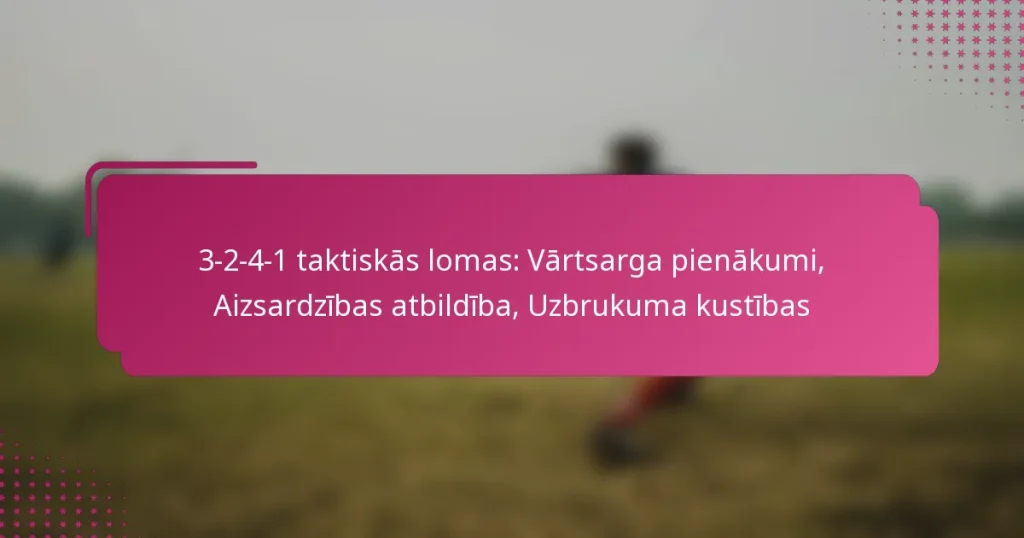 3-2-4-1 taktiskās lomas: Vārtsarga pienākumi, Aizsardzības atbildība, Uzbrukuma kustības
