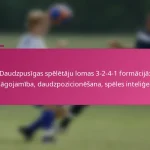 Daudzpusīgas spēlētāju lomas 3-2-4-1 formācijā: pielāgojamība, daudzpozicionēšana, spēles inteliģence