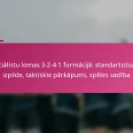 Speciālistu lomas 3-2-4-1 formācijā: standartsituāciju izpilde, taktiskie pārkāpumi, spēles vadība