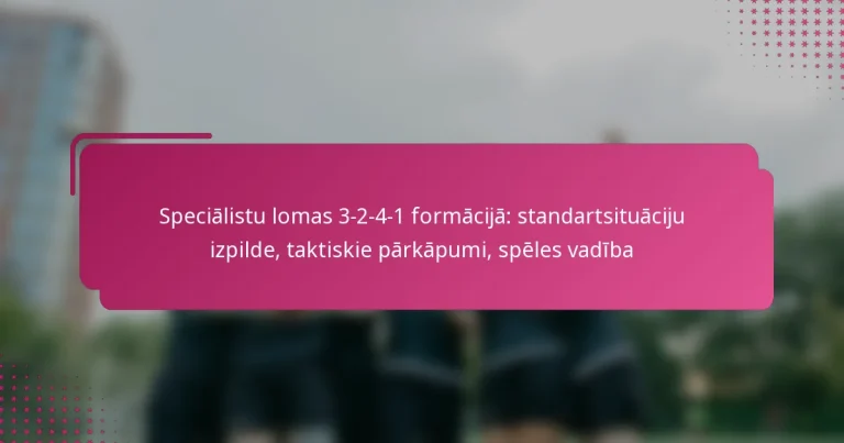 Speciālistu lomas 3-2-4-1 formācijā: standartsituāciju izpilde, taktiskie pārkāpumi, spēles vadība