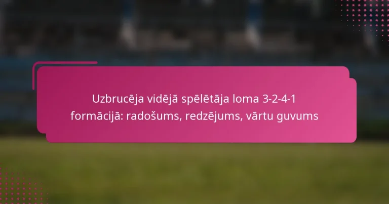 Uzbrucēja vidējā spēlētāja loma 3-2-4-1 formācijā: radošums, redzējums, vārtu guvums