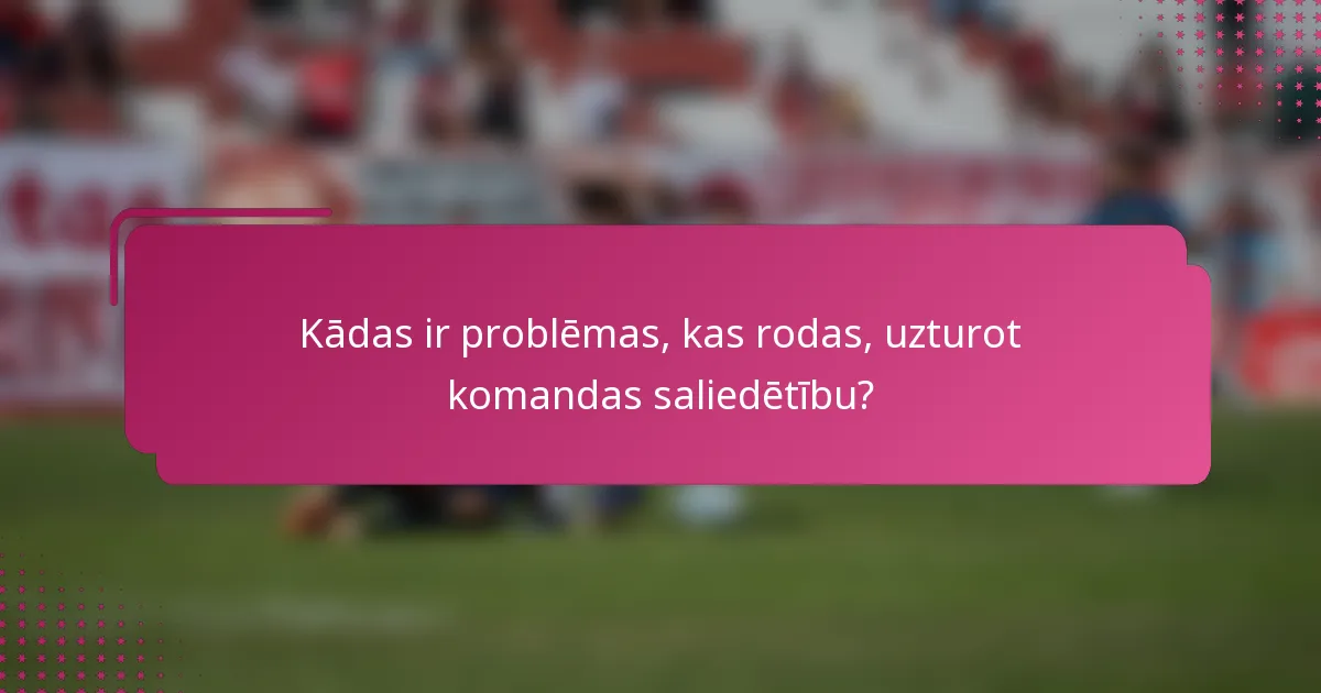 Kādas ir problēmas, kas rodas, uzturot komandas saliedētību?